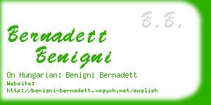 bernadett benigni business card